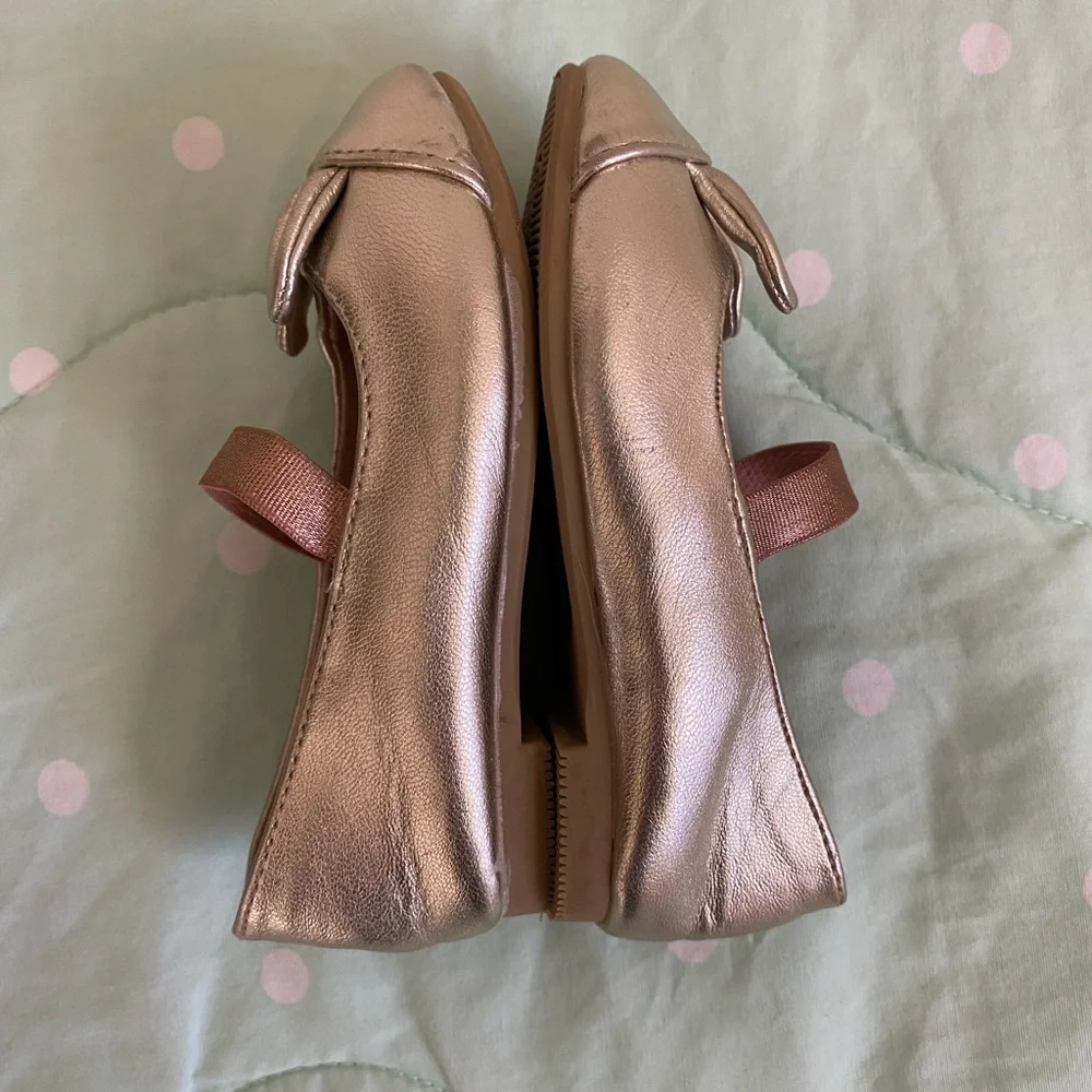 Toddler Baby Cat & Jack Girls Gold Bun Dress Shoes Size 5